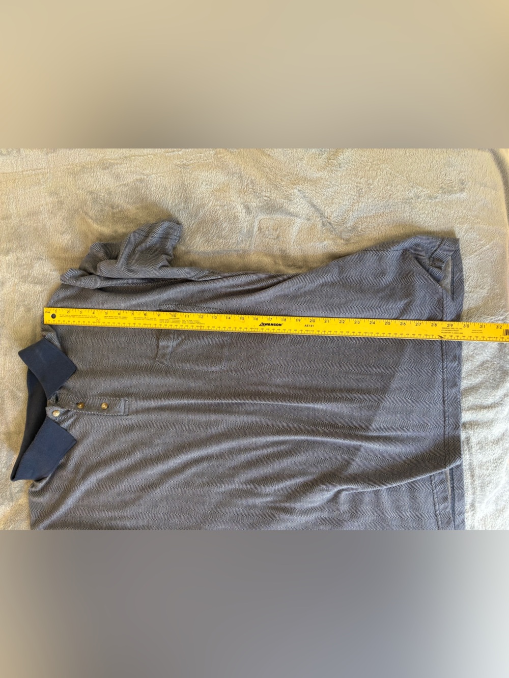 Saddlebred Heathered Navy Short-Sleeve Polo 2X shirt cotton everyday classic - Picture 4 of 7